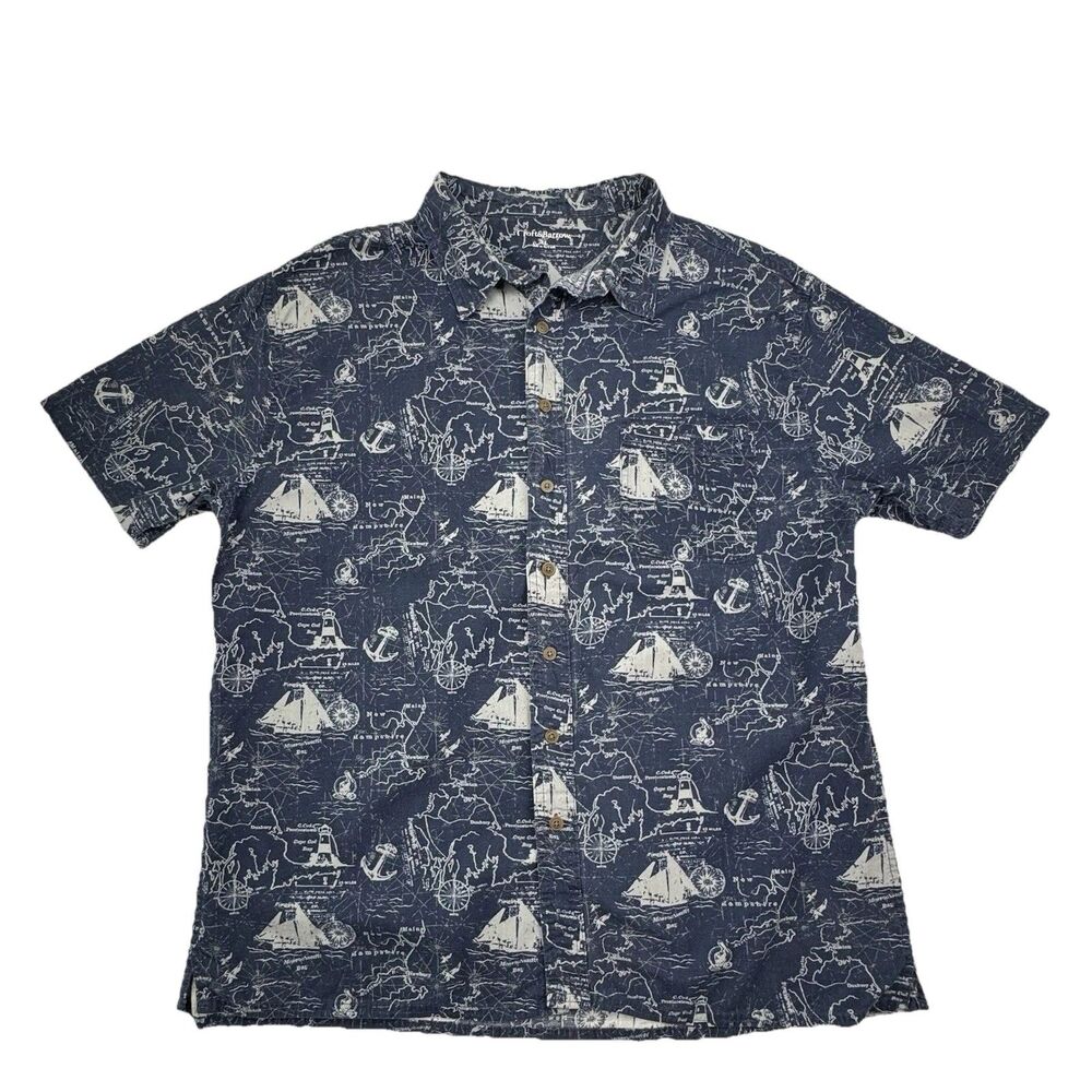 Croft & Barrow Navy Blue Casual Button Down Shirt